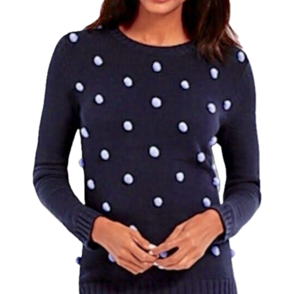 Navy Blue Pom-Pom Sweater